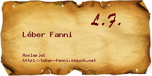 Léber Fanni névjegykártya